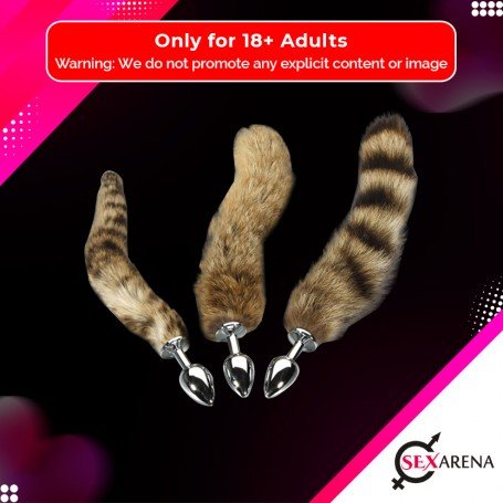 Fox Tail Brown Plated Metal Anal Plugs AD-020