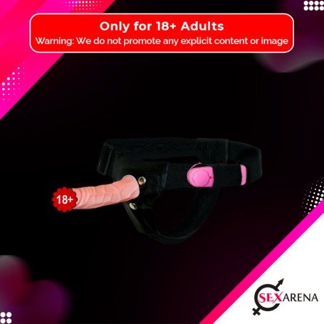 LeLuv 6.5 Male Hollow Vibrating Strap On SO-010